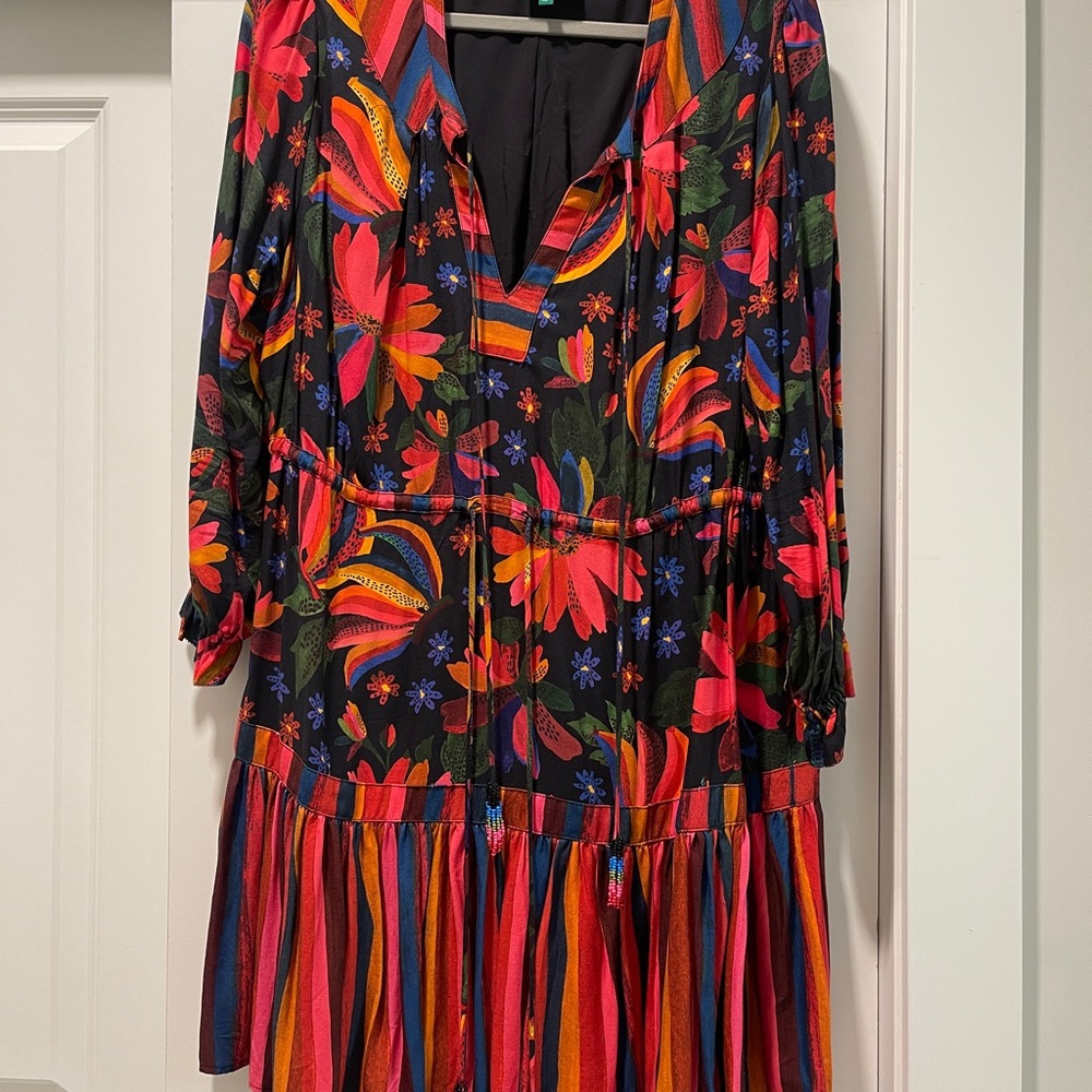 FARM Rio Colorful Floral Long Sleeve Dress